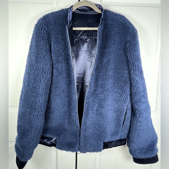 Women's Theory 2.0 IWG Reversible Bomber Jacket - Gorgeous! Navy Blue Sz S - Picture 2 of 7